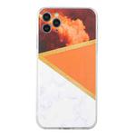 For iPhone 11 Pro Max Stitching Marble TPU Phone Case (Orange)