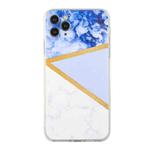 For iPhone 11 Pro Max Stitching Marble TPU Phone Case (Purple)