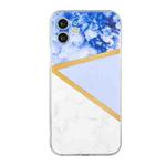 For iPhone 12 mini Stitching Marble TPU Phone Case (Purple)