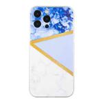 For iPhone 12 Pro Max Stitching Marble TPU Phone Case(Purple)