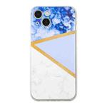 For iPhone 13 Stitching Marble TPU Phone Case(Purple)