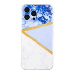 For iPhone 13 Pro Max Stitching Marble TPU Phone Case (Purple)
