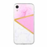 For iPhone XR Stitching Marble TPU Phone Case(Pink)