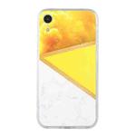 For iPhone XR Stitching Marble TPU Phone Case(Yellow)