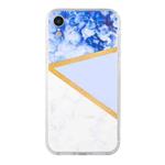 For iPhone XR Stitching Marble TPU Phone Case(Purple)