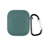 For Realme Buds Air Neo TWS Silicone Earphone Protective Case with Hook(Dark Night Green)