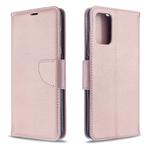 For Galaxy S20+ Litchi Texture Pure Color Horizontal Flip PU Leather Case with Holder & Card Slots & Wallet & Lanyard(Rose Gold)