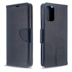 For Galaxy S20+ Litchi Texture Pure Color Horizontal Flip PU Leather Case with Holder & Card Slots & Wallet & Lanyard(Black)