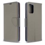 For Galaxy S20+ Litchi Texture Pure Color Horizontal Flip PU Leather Case with Holder & Card Slots & Wallet & Lanyard(Grey)