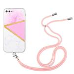 Lanyard Stitching Marble TPU Case For iPhone 7 Plus / 8 Plus(Pink Marble)