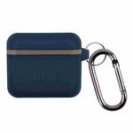 Suitcase Silicone Earphone Protective Case with Hook For Airpods 3(Navy Blue)