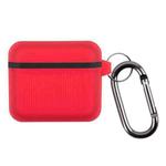 Suitcase Silicone Earphone Protective Case with Hook For Airpods 3(Red)