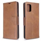 For Galaxy A71 Retro Lambskin Texture Pure Color Horizontal Flip PU Leather Case with Holder & Card Slots & Wallet & Lanyard(Brown)