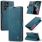 For Samsung Galaxy S22 Ultra 5G CaseMe 013 Multifunctional Leather Phone Case(Blue)