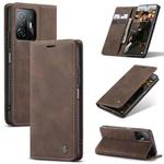 For Xiaomi Mi 11T / 11T Pro CaseMe 013 Multifunctional Leather Phone Case(Coffee)