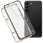 For Samsung Galaxy S22 5G HD Magnetic Metal Tempered Glass Phone Case(Gold)