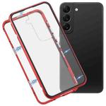 For Samsung Galaxy S22 5G HD Magnetic Metal Tempered Glass Phone Case(Red)
