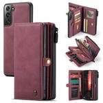 For Samsung Galaxy S22+ 5G CaseMe 018 Detachable Multi-functional Leather Phone Case(Red)