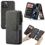 For iPhone 13 CaseMe 007 Multifunctional Detachable Billfold Phone Leather Case(Black)