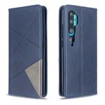 For Xiaomi CC9 Pro Rhombus Texture Horizontal Flip Magnetic Leather Case with Holder & Card Slots(Blue)