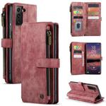 For Samsung Galaxy S22 5G CaseMe C30 Multifunctional Phone Leather Case with Holder & Card Slot & Wallet(Red)