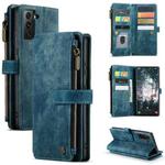 For Samsung Galaxy S22 5G CaseMe C30 Multifunctional Phone Leather Case with Holder & Card Slot & Wallet(Blue)