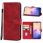 Leather Phone Case For vivo Y33s 5G(Red)