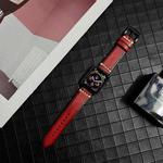 Genuine Leather Watch Band For Apple Watch Series 8&7 41mm / SE 2&6&SE&5&4 40mm / 3&2&1 38mm(Red)