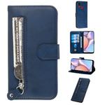 For Galaxy A10s Fashion Calf Texture Zipper Horizontal Flip PU Leather Case, with Holder & Card Slots & Wallet(Blue)