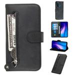 For Xiaomi Redmi Note 8 Fashion Calf Texture Zipper Horizontal Flip PU Leather Case, with Holder & Card Slots & Wallet(Black)