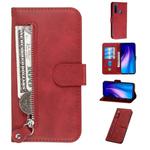For Xiaomi Redmi Note 8 Fashion Calf Texture Zipper Horizontal Flip PU Leather Case, with Holder & Card Slots & Wallet(Red)
