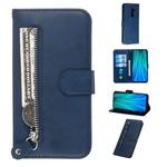 For Xiaomi Redmi Note 8 Pro Fashion Calf Texture Zipper Horizontal Flip PU Leather Case, with Holder & Card Slots & Wallet(Blue)