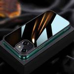 For iPhone 13 mini SULADA Metal Frame + Nano Glass + TPU Phone Case (Dark Night Green)