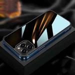 For iPhone 13 Pro SULADA Metal Frame + Nano Glass + TPU Phone Case (Dark Blue)