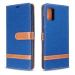 For Galaxy A51 Color Matching Denim Texture Horizontal Flip PU Leather Case with Holder & Card Slots & Wallet & Lanyard(Blue)