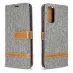 For Galaxy S20 Color Matching Denim Texture Horizontal Flip PU Leather Case with Holder & Card Slots & Wallet & Lanyard(Grey)