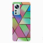 For Xiaomi 12 Pro Abstract Marble Pattern TPU Phone Case(Rhombus Gradient)