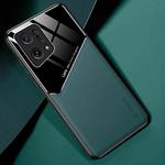 For OPPO Find X5 All-inclusive Leather + Organic Glass Phone Case(Green)