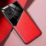 For OPPO Find X5 All-inclusive Leather + Organic Glass Phone Case(Red)