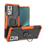 For Infinix Note 11 Pro Armor Bear Shockproof PC + TPU Phone Case with Ring Holder(Orange)