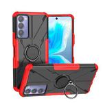 For Tecno Camon 18 Armor Bear Shockproof PC + TPU Phone Case with Ring Holder(Red)