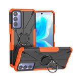 For Tecno Camon 18 Armor Bear Shockproof PC + TPU Phone Case with Ring Holder(Orange)