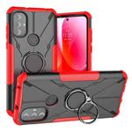 For Motorola Moto G Power 2022 Armor Bear Shockproof PC + TPU Phone Case with Ring Holder(Red)