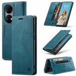 For Huawei P50 AutSpace A01 Skin-feel Crazy Horse Leather Phone Case(Blue)