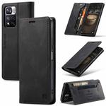 For Xiaomi Redmi Note 11 Pro AutSpace A01 Skin-feel Crazy Horse Leather Phone Case(Black)