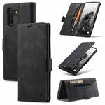 For Samsung Galaxy Note10 AutSpace A01 Retro Skin-feel Crazy Horse RFID Leather Phone Case(Black)