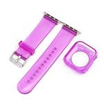 Jelly Watch Band + Case For Apple Watch Series 8&7 41mm / SE 2&6&SE&5&4 40mm / 3&2&1 38mm(Purple)