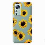 For Xiaomi 12 / 12X 5G Shockproof Painted Transparent TPU Protective Phone Case(Yellow Chrysanthemum)