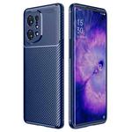For OPPO Find X5 Carbon Fiber Texture Shockproof TPU Phone Case(Blue)