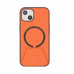 Holder PU+TPU Magsafe Case For iPhone 12 / 12 Pro(Orange)
